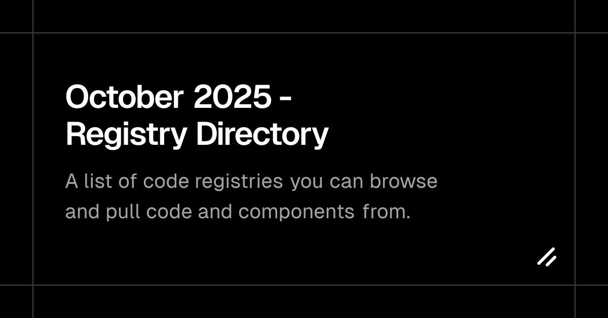 October 2025 - Registry Directory