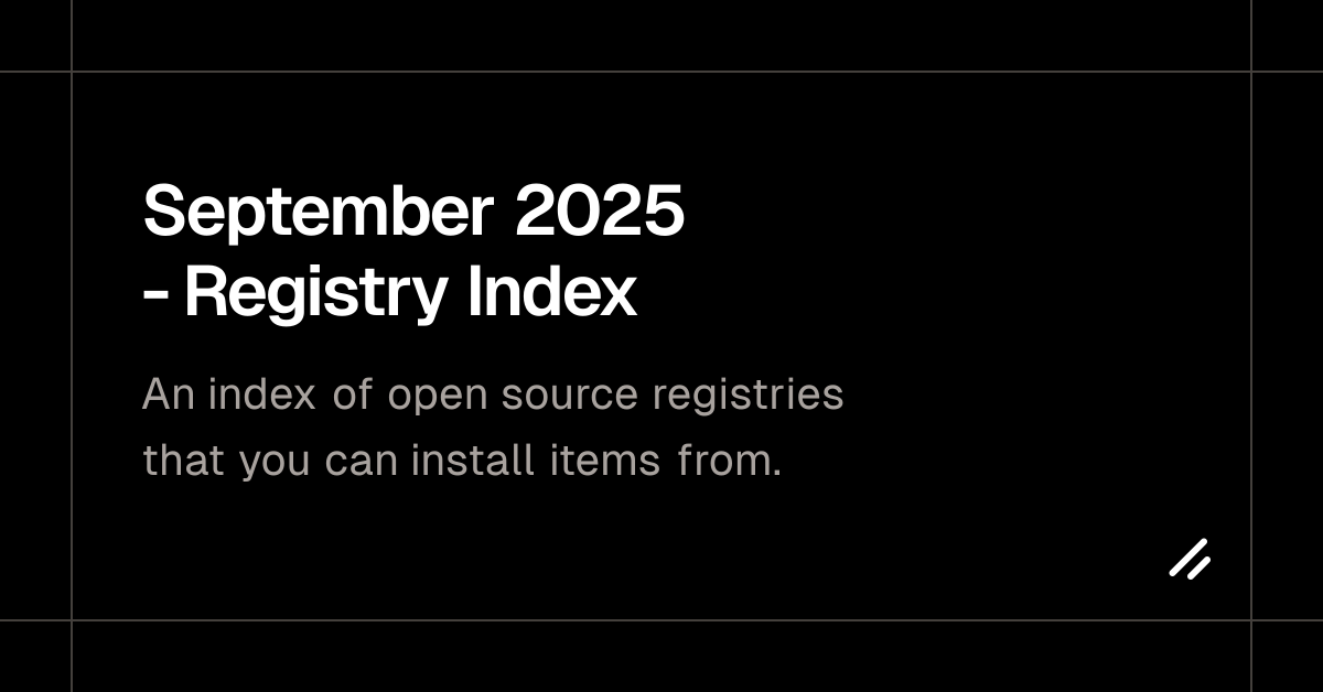 September 2025 - Registry Index