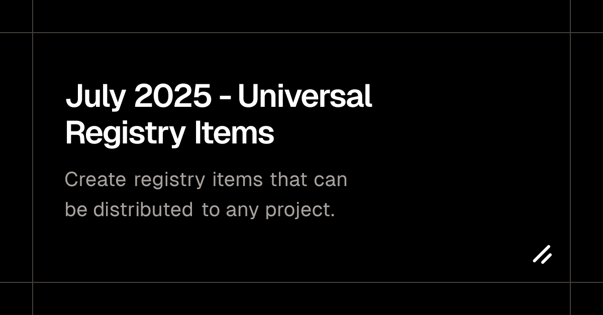 July 2025 - Universal Registry Items