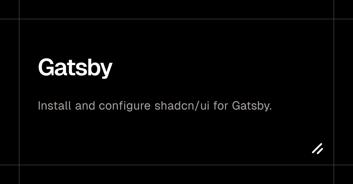 Gatsby - shadcn/ui