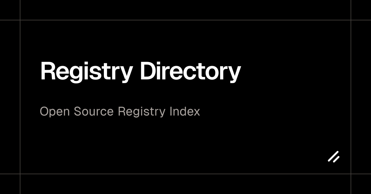 Registry Directory - shadcn/ui
