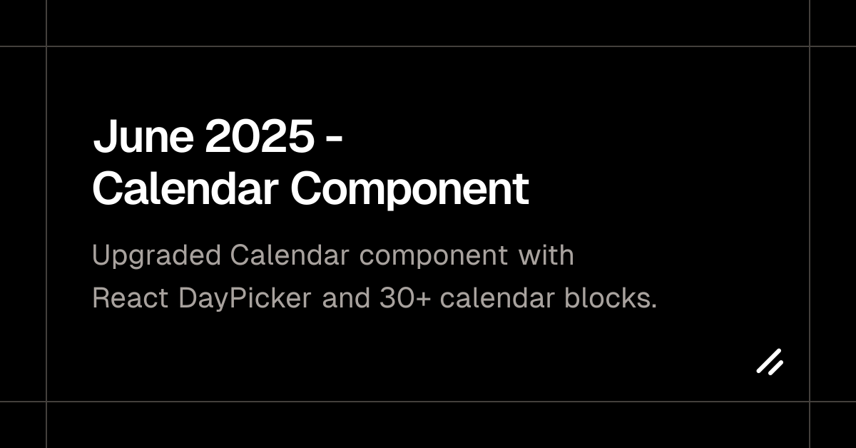 June 2025 - Calendar Component